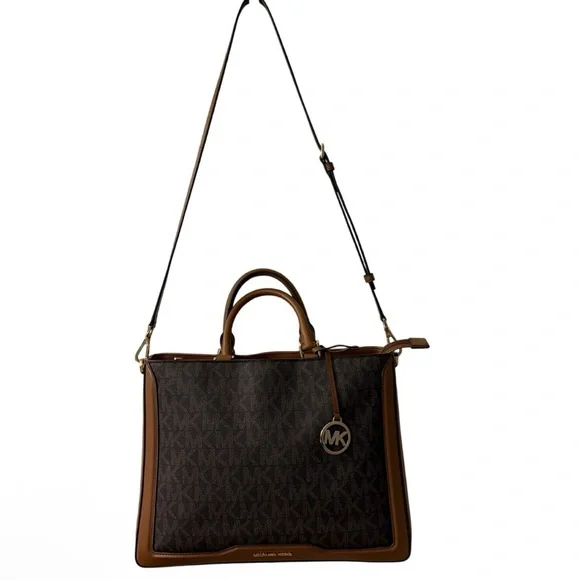 Michael Kors Jessie Large Signature TZ Tote Satchel Shoulder Bag Like New - Picture 2 of 16